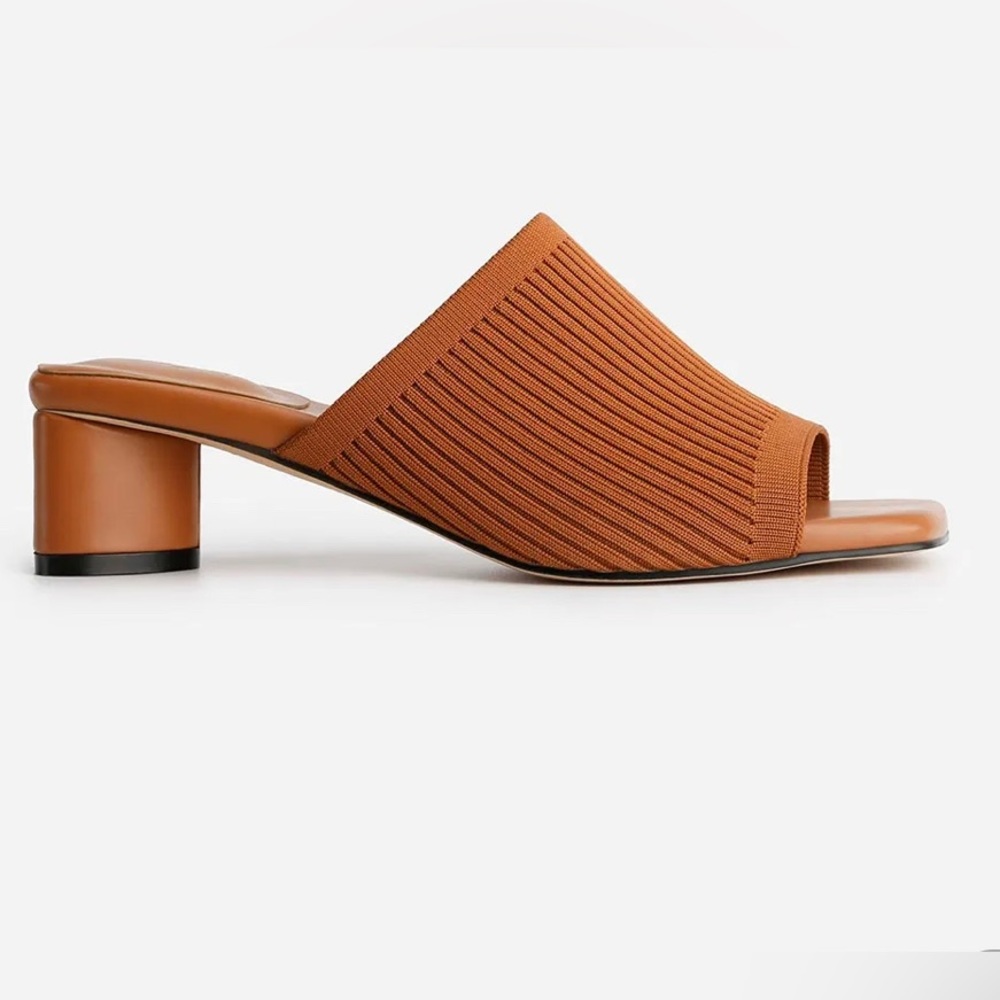 Knit open-toed mules